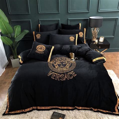 versace bed sheets black and gold|Versace bedspreads for sale.